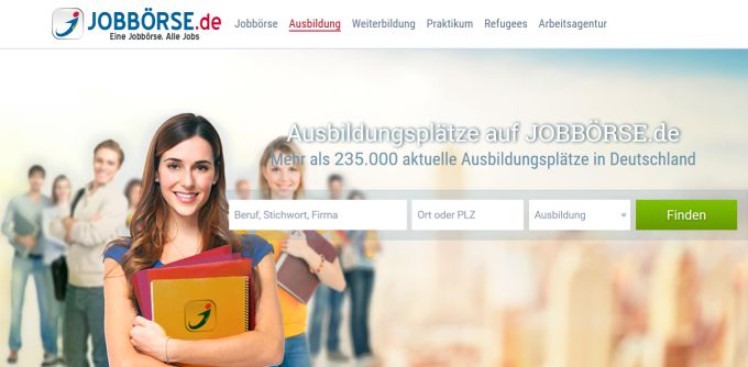 Webseite von Jobbörse.de