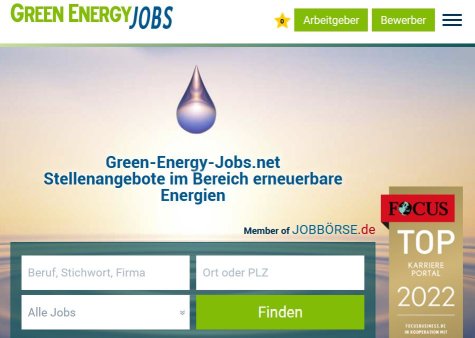 green-energy-jobs.net Webseite