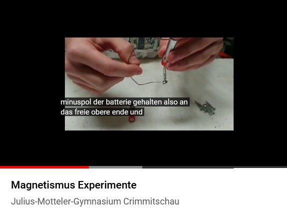 Video zu Magnetismus-Experimenten